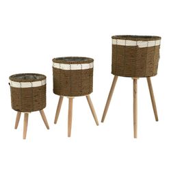 Set de 3 Canastas con Base 29.5x29.5x57 Cm