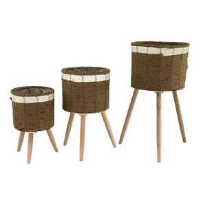 Set de 3 Canastas con Base 29.5x29.5x57 Cm