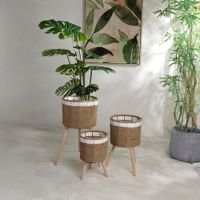 Set de 3 Canastas con Base 29.5x29.5x57 Cm