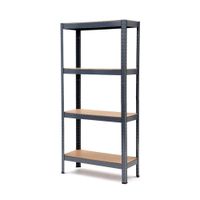 Estante Metálico con Madera 4 Niveles Gris