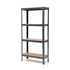 Estante Metálico con Madera 4 Niveles Gris