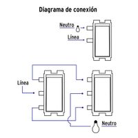Interruptor Sencillo + 1 de 3 vías Basic Blanco - Volteck