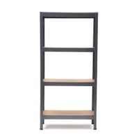 Estante Metálico con Madera 4 Niveles Gris