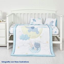 Set De Edredón Para Cuna Elefante Luna 2 Pzas