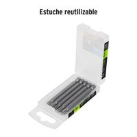 Estuche con 5 Puntas de Cruz PH2 Largo 3 plg
