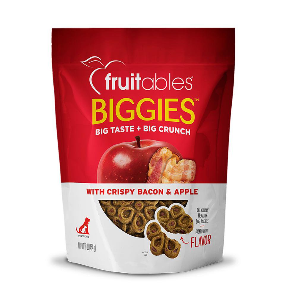 Snack Crujiente para Perro Biggies con Tocino y Manzana de 454 g