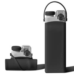 Botella para Agua de Silicona Plegable Negro