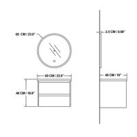 Mueble Vanity con Lavamanos Empotrable Café y Espejo 60X48 Cm - Zmobili