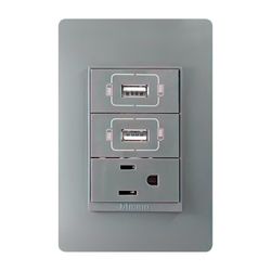 Tomacorriente de USB Doble Grafito