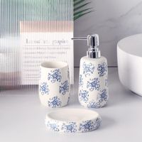 Set de 3 Piezas para Baño Azul con Blanco