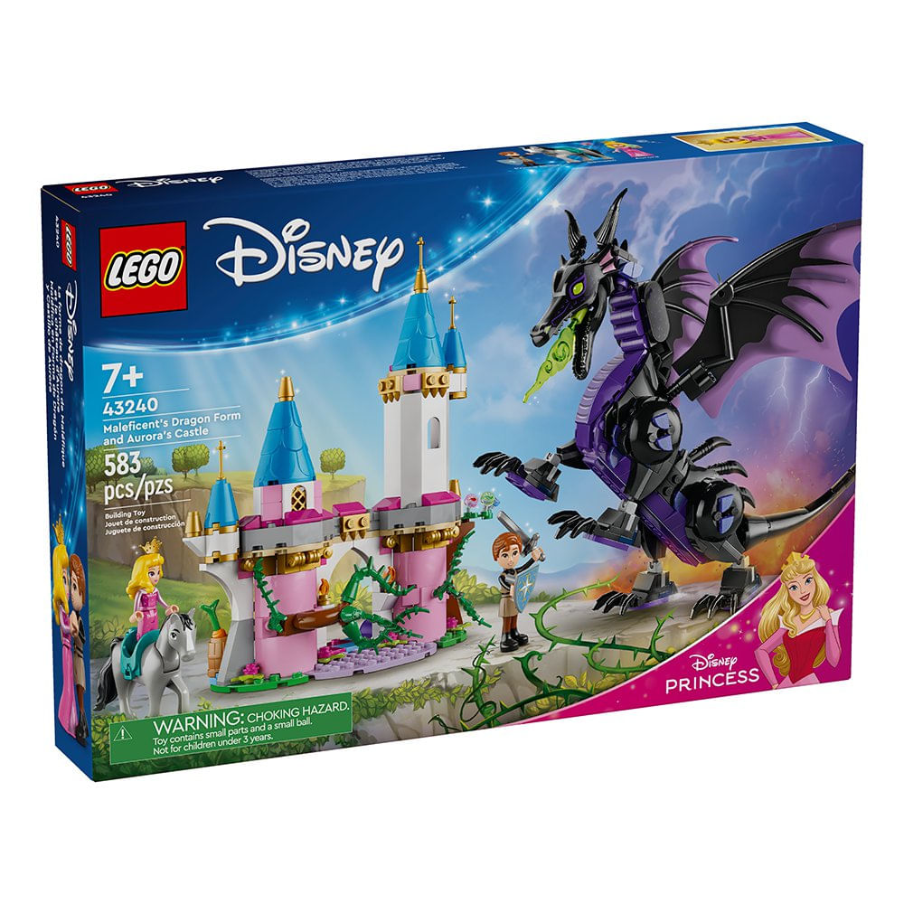 LEGO Disney Castillo de Aurora y Dragón de Maléfica #43240 de 583 Piezas