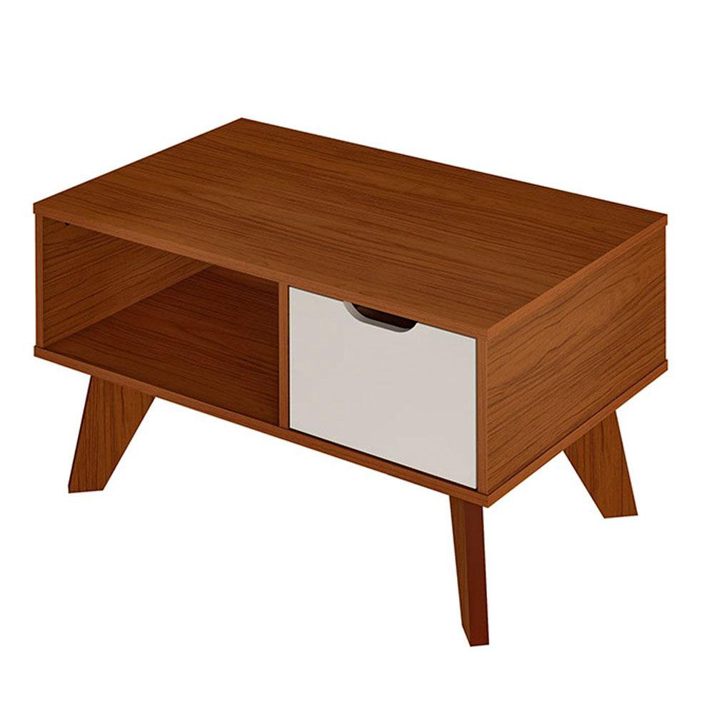 Mesa de Centro Tango 80 x 50 x 45 cm Color Café y Blanco Mesa de Centro Tango Café y Blanc…