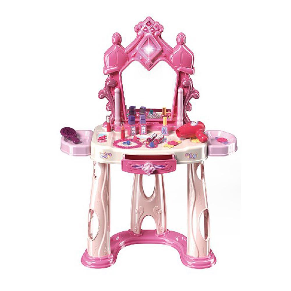 Tocador de Belleza con Luces, Sonido y Accesorios Color Rosado Tocador con Luces y Sonido