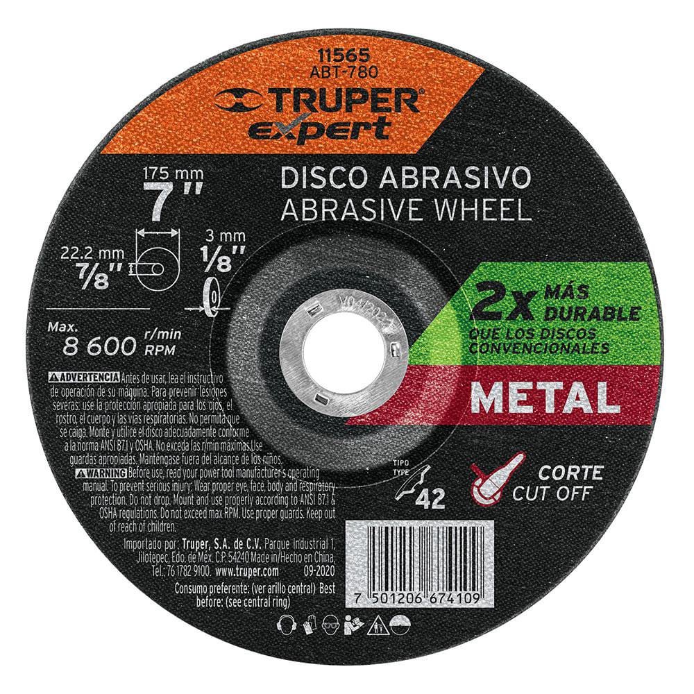 Disco Abrasivo para Corte de Metal de 7 Plg Espesor 1/8 Plg
