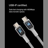 Cable Trenzado USB-C a USB-C Blanco 1 M