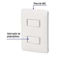 Interruptor Doble Sencillo Italiana Blanco - Volteck