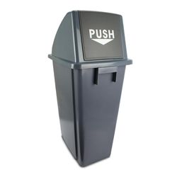 Basurero Plástico Gris con Tapadera 60 L - Brushtech