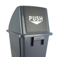 Basurero Plástico Gris con Tapadera 60 L - Brushtech