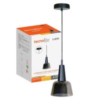 Lámpara Colgante 1 Luz Negro y Cristal 10.5 W
