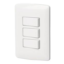 Interruptor Triple Sencillo Italiana Blanco - Volteck