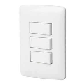 Interruptor Triple Sencillo Italiana Blanco - Volteck