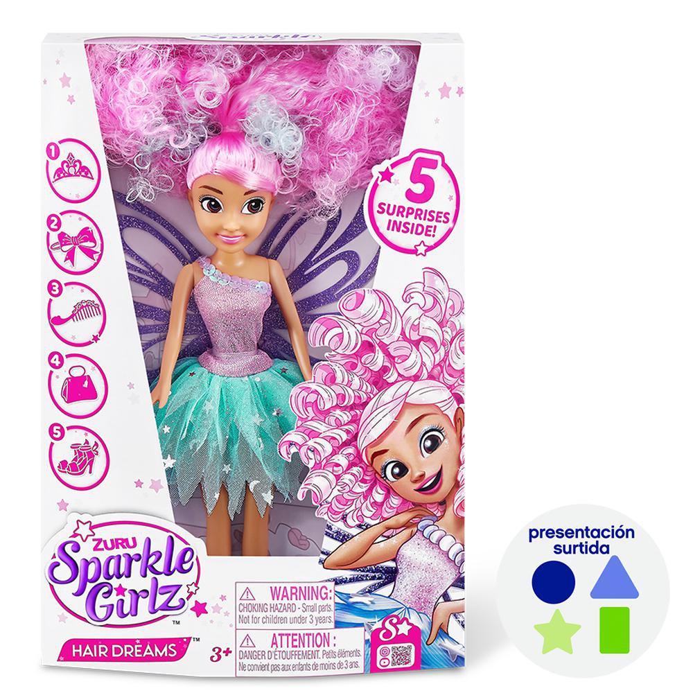 Muñeca Sparkle Girlz Cabello de Ensueño con 5 Sorpresas 3+ Años Presentación Surtida Muñec…
