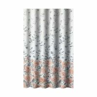 Set de Cortina Estampado Rosas y Ramas Liner y Ganchos 14 Pzas