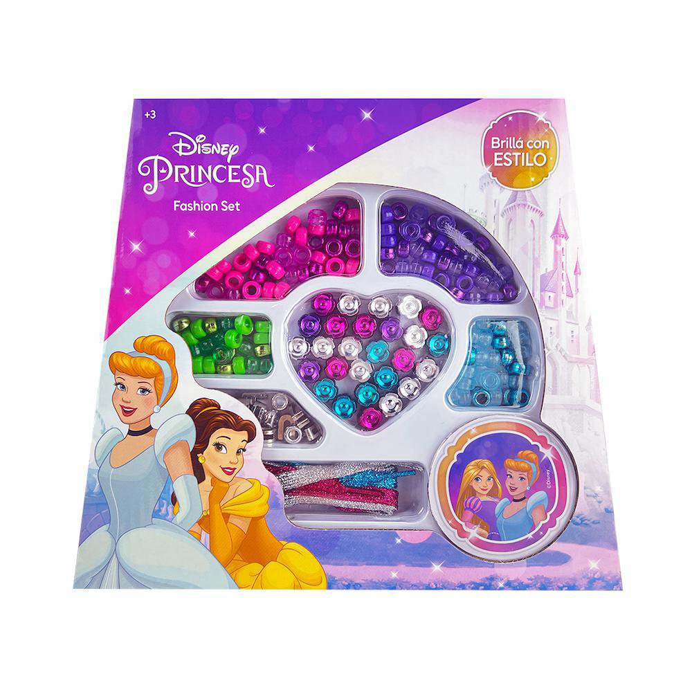Set de Creación de Pulseras de Cuentas Brillá con Estilo Princesas Fashion para 3+ Años Se…