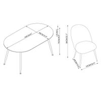 Comedor Semi Circular Piazza para 4 Personas