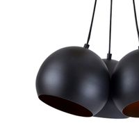 Lámpara Colgante 3 Luces Esféricas Negro y Dorado