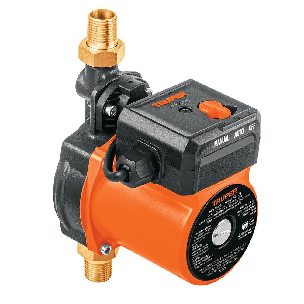 Bomba Presurizadora de 1/6 HP con Flujo de 25 L/min y Altura de 9 Metros para 1 Servicio