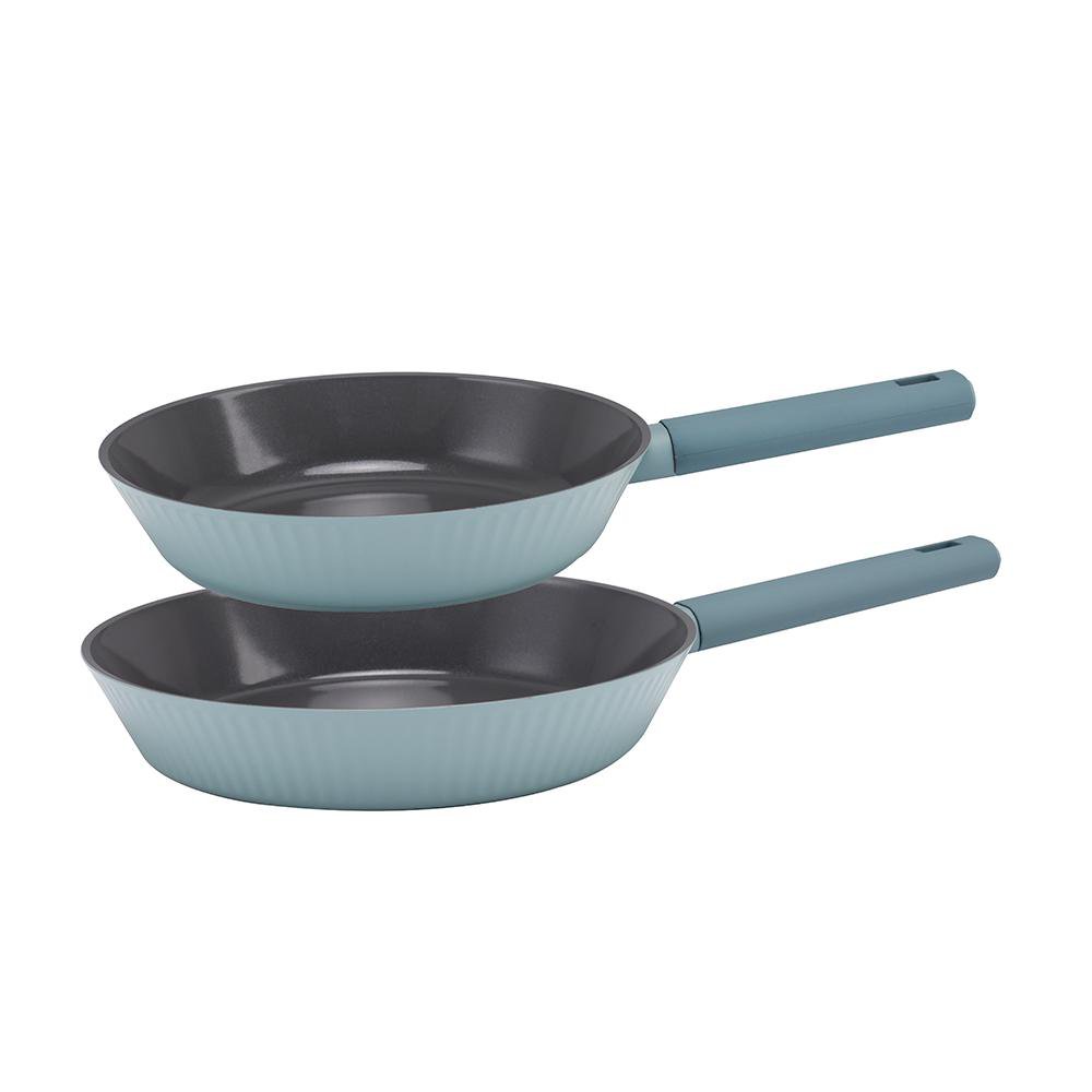 Set de 2 Sartenes Antiadherentes 20 y 24 cm con Recubrimiento Cerámico Color Azul