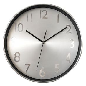 Reloj de Aluminio para Pared Plateado 12 Plg