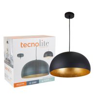 Lámpara Colgante Agora II 1 Luz Negro y Dorado