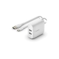 Cargador de Pared Dual Usb-a a Usb-c 24w Blanco