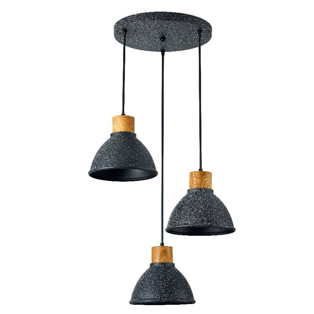 Lámpara Colgante Gloas II de Metal de 3 Luces E27 1.53 Metros Color Negro