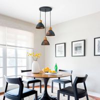 Lámpara para Colgar Gloas 3 Luces Negro