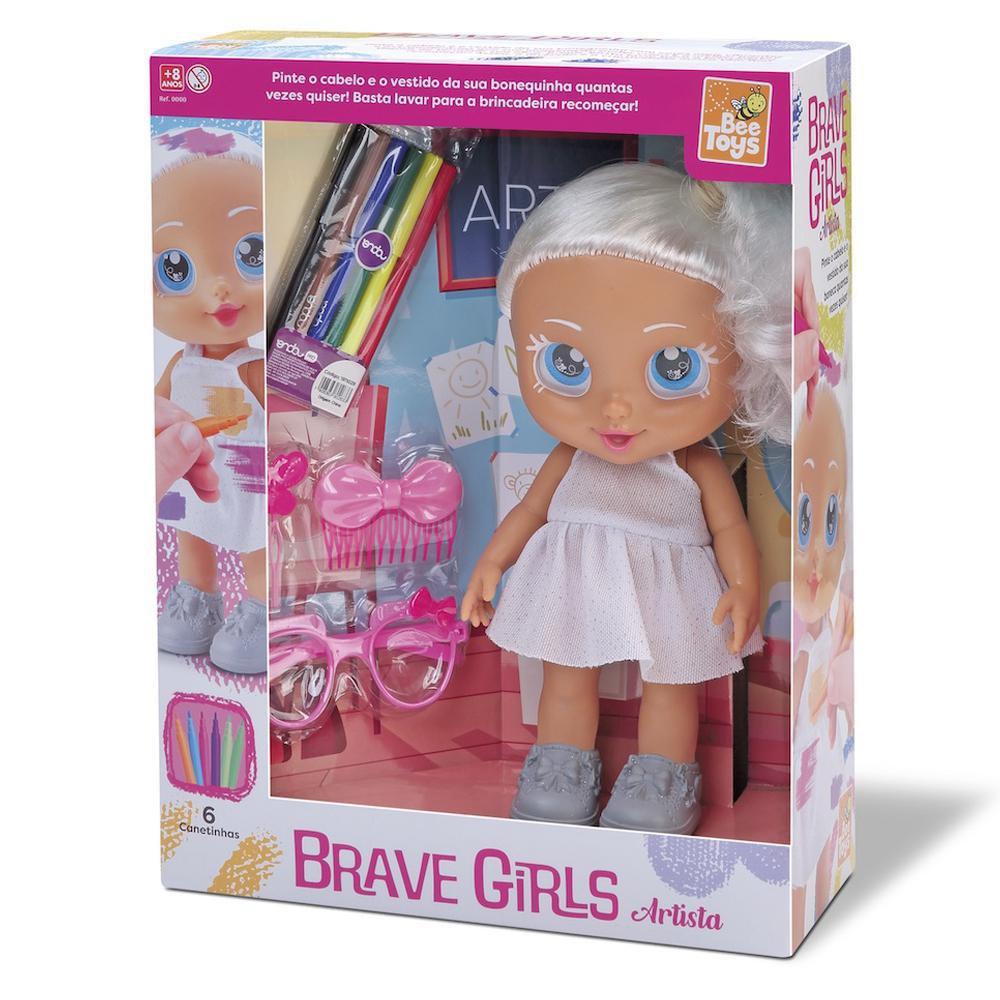 Muñeca Brave Girls Artista para Pintar con 6 Marcadores Lavables Muñeca Brave Girls Artist…
