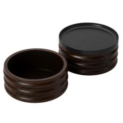 Joyero Circular de Madera con Tapa Café Oscuro