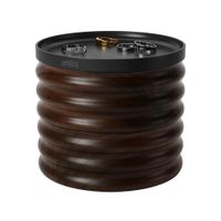 Joyero Circular de Madera con Tapa Café Oscuro
