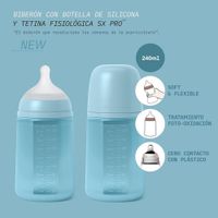 Biberón Suavinex Zero Zero Anticólicos de Silicona Azul 240 Ml