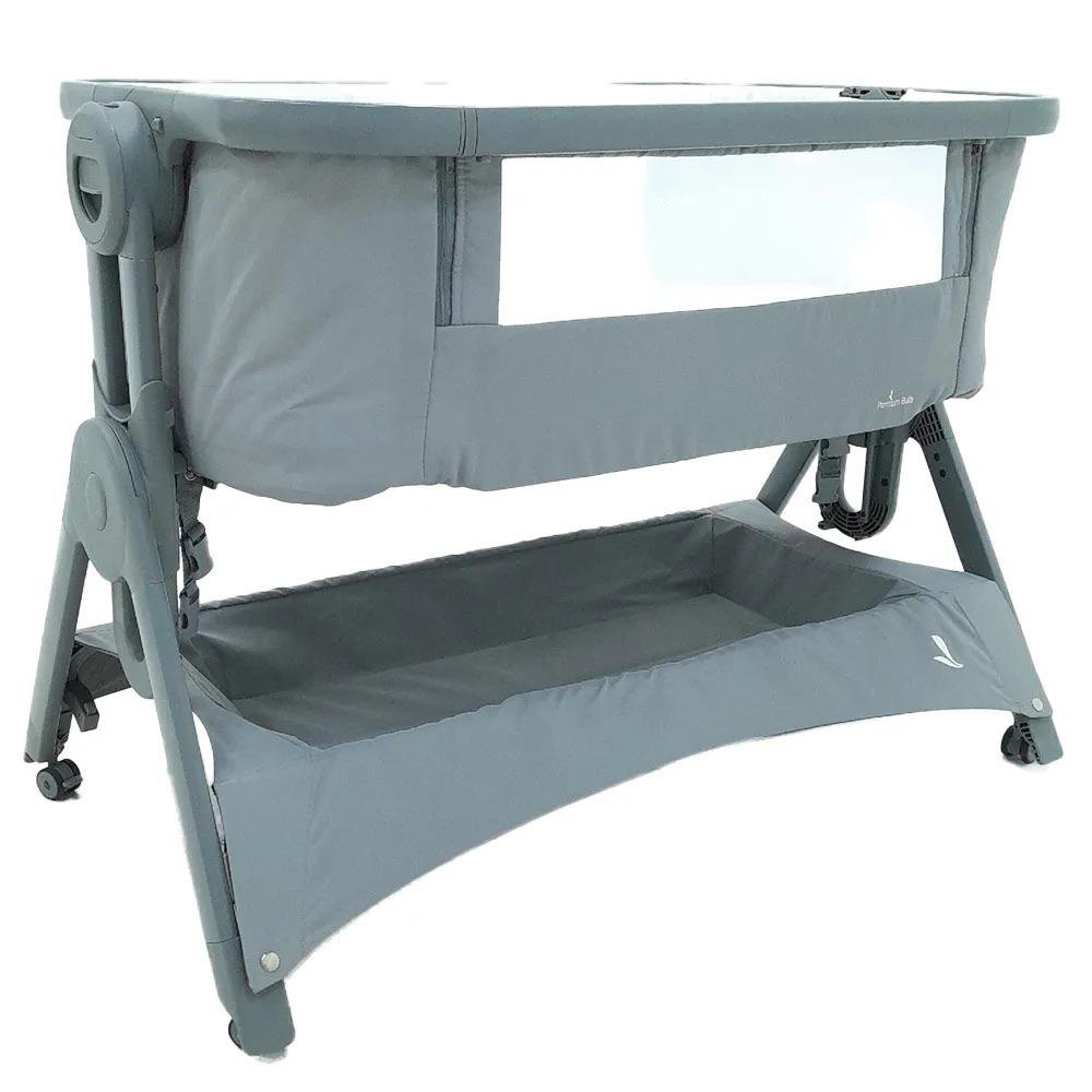 Cuna Colecho Vinny Fold Color Gris Moisés de Tela Gris con Almacenamiento