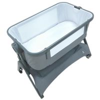 Cuna para Bebé de Tela Gris con Almacenamiento