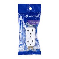 Tomacorriente 2 Polos Aterrizado Standard Blanco - Volteck
