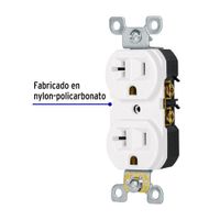 Tomacorriente 2 Polos Aterrizado Standard Blanco - Volteck