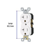 Tomacorriente 2 Polos Aterrizado Standard Blanco - Volteck