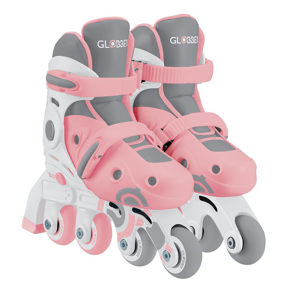 Patines en Línea 2 en 1 Ajustable Talla 26-29 Color Rosa Patines en Línea 2-en-1 Talla 26-…