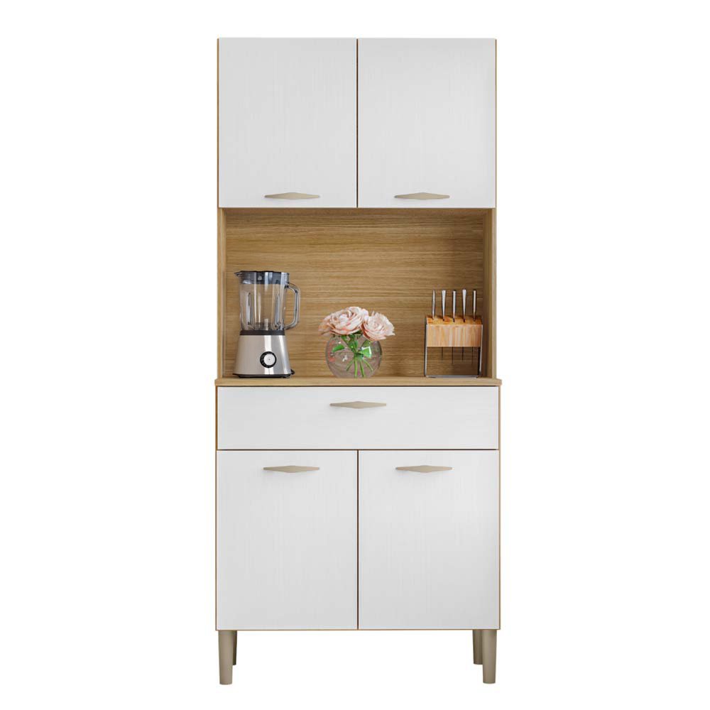 Gabinete de Cocina Cris con Alacena Superior 74 x 171 x 36 cm Color Blanco Natural