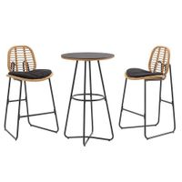 Set de Mesa Elara Alto Ratán 3 Pzas