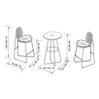 Set de Mesa Elara Alto Ratán 3 Pzas